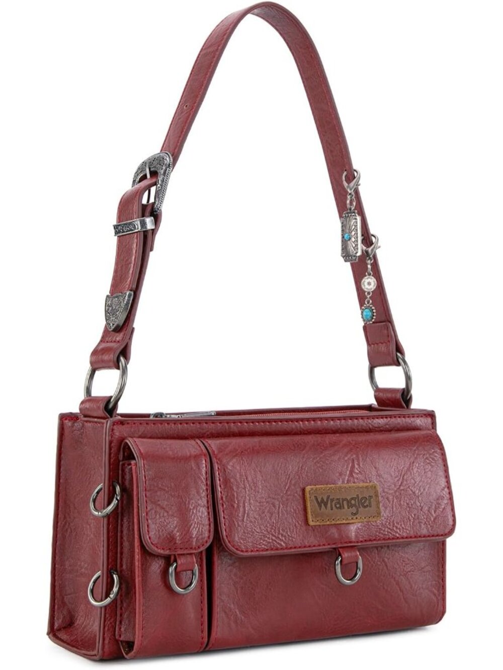 Wrangler Y2K Purse Small Shoulder Bag for Women with Western Detachable Charms